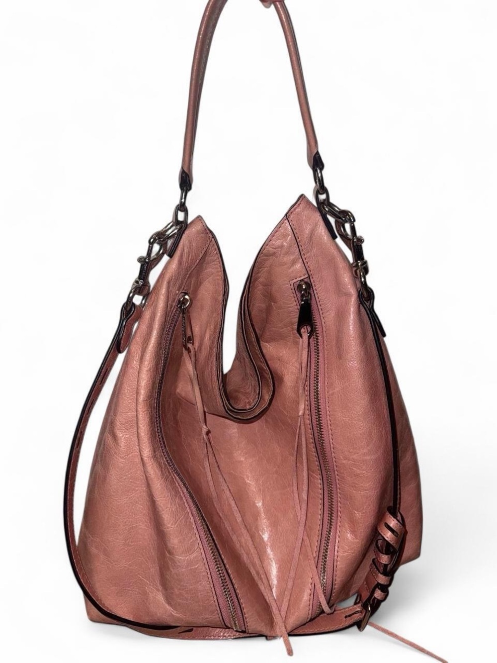 Rebecca Minkoff Rose Mauve Leather Hobo Shoulder Bag